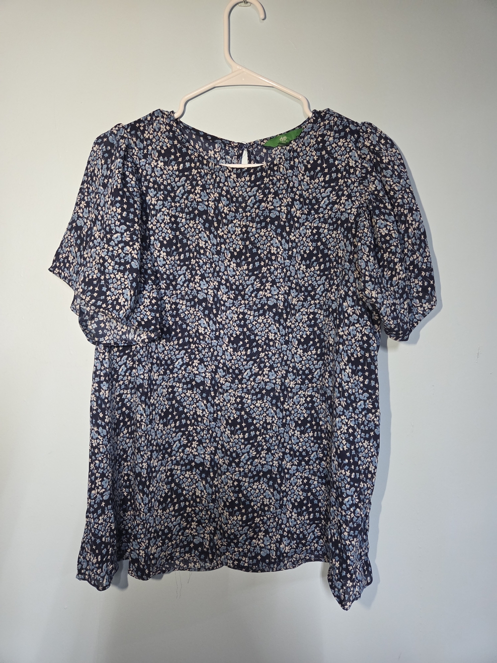 dip Navy Floral Short-Sleeve Blouse